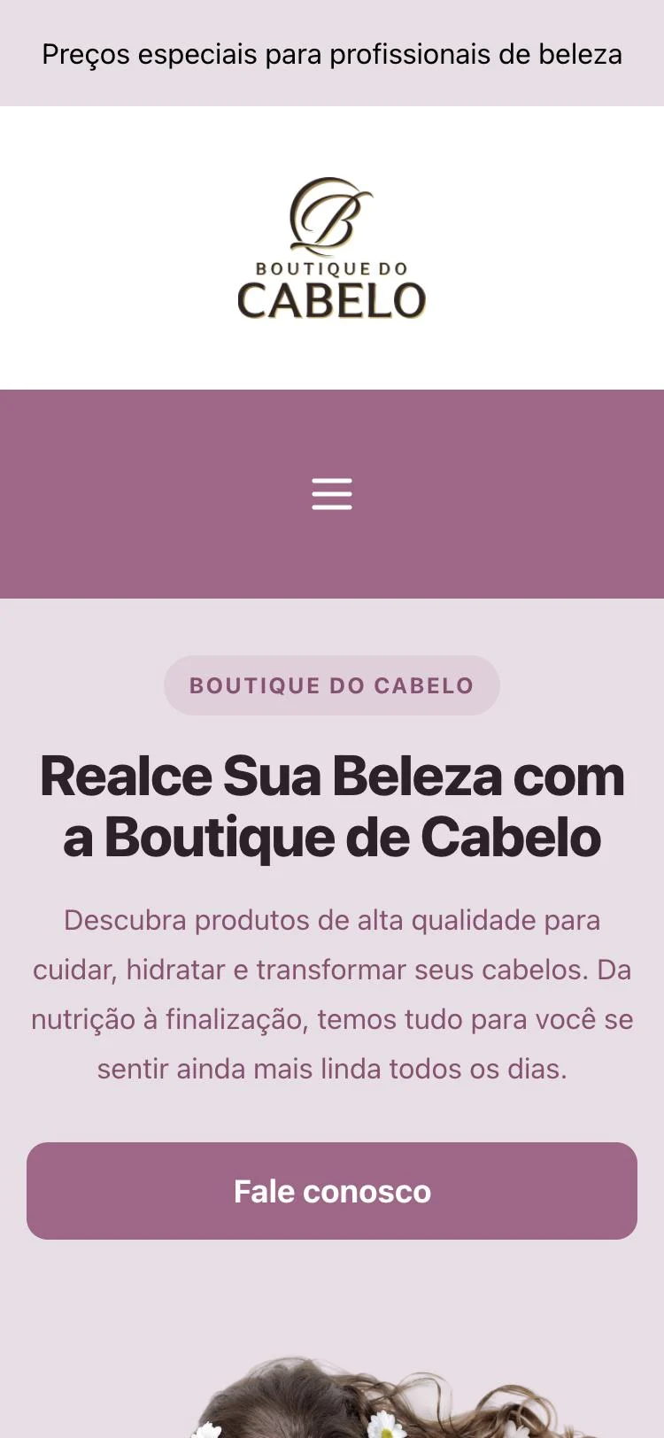 Loja Boutique do Cabelo no celular