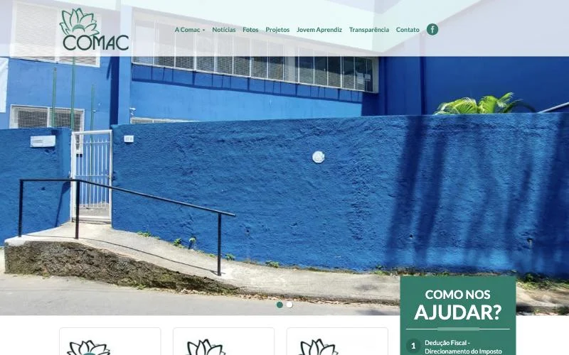 Página inicial da COMAC