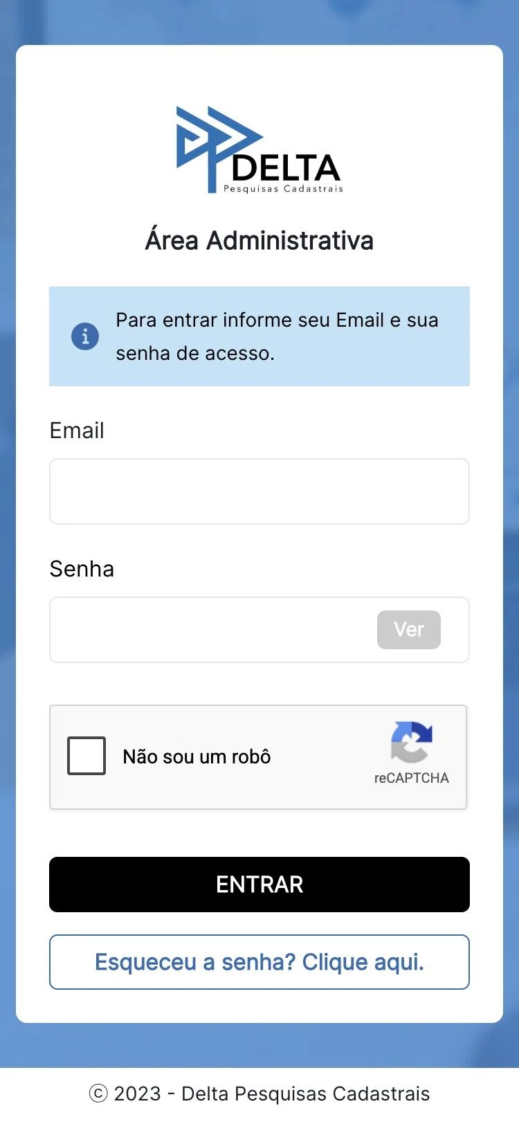 Sistema da Delta Pesquisas no celular
