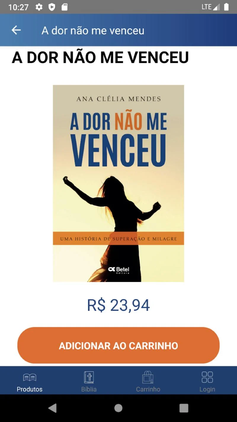 Página de produto com botão de adicionar ao carrinho