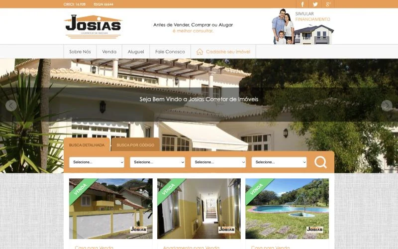 Página inicial com busca detalhada