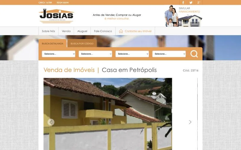 Página do imóvel com galeria de fotos