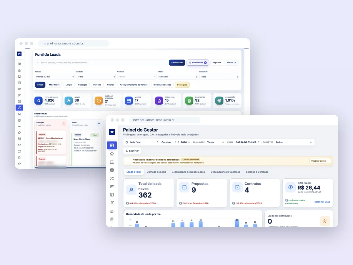 Intranet e CRM Karioca Imóveis