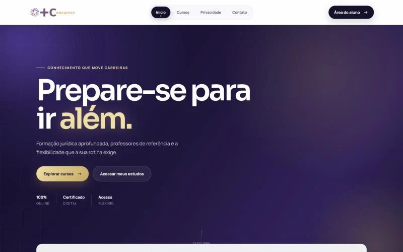 Página inicial do +Concursos