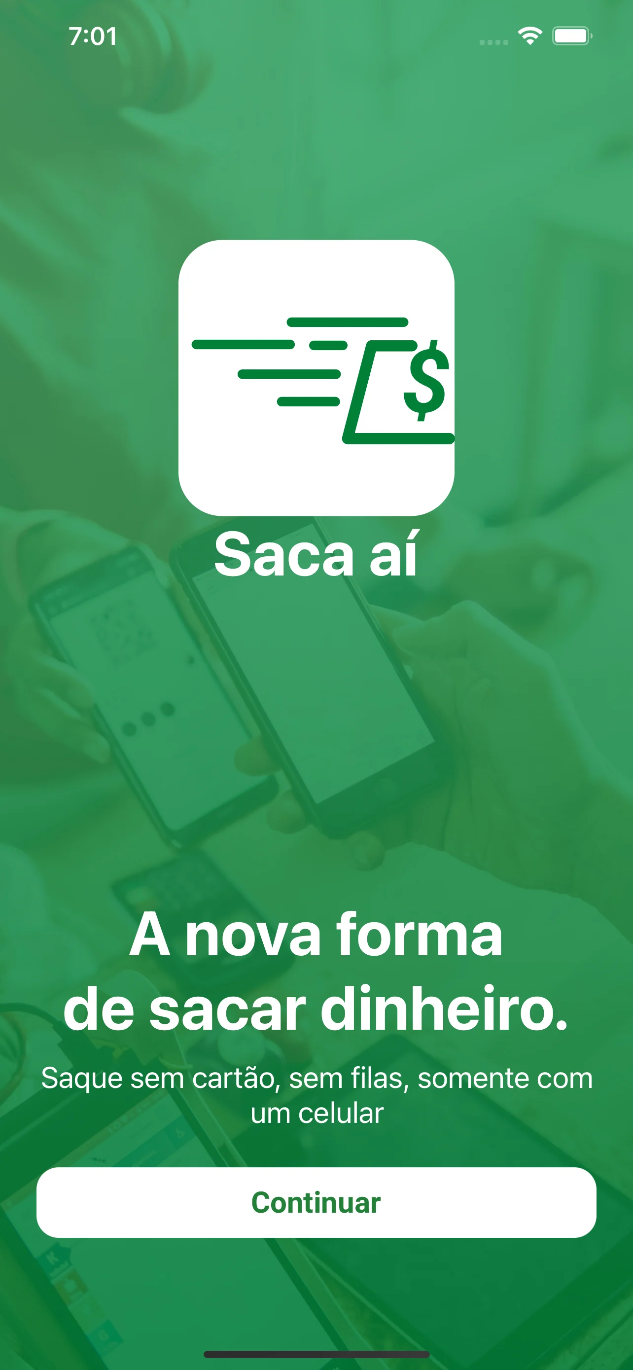 Abertura do app Saca aí