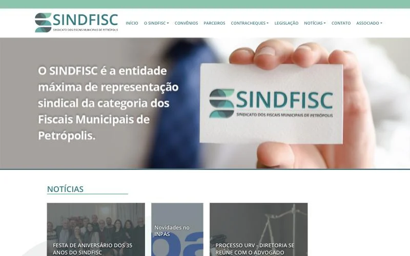 Página inicial do SINDFISC