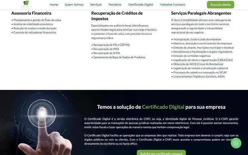 Seção de certificado digital