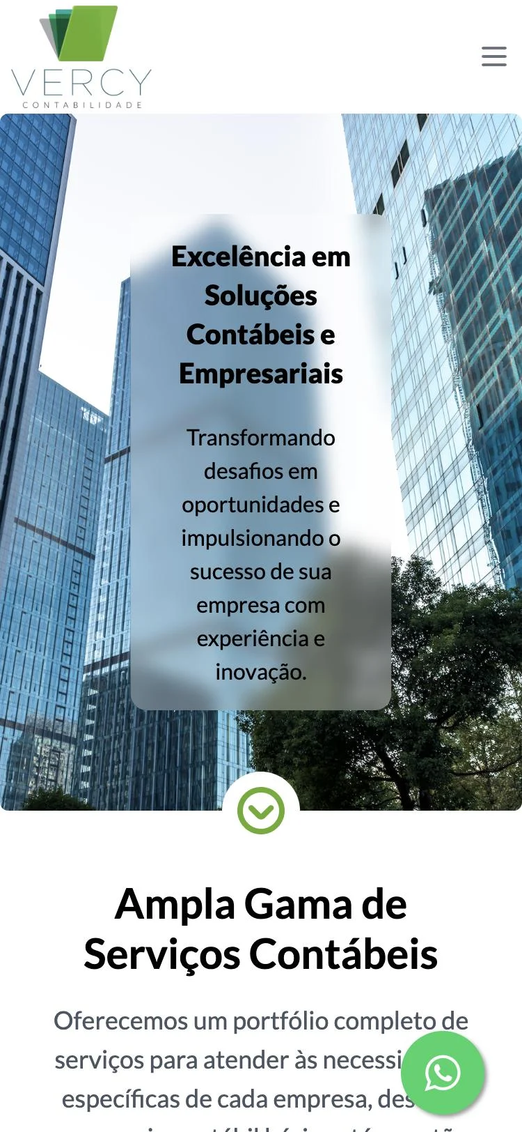 Site da Vercy no celular