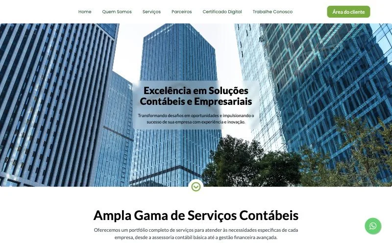 Página inicial da Vercy Contabilidade
